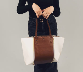 Sac Interchangeable Marron Avec Blanc